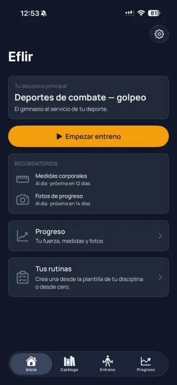 Pantalla de inicio de Eflir publicada en su ficha de App Store